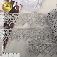 Кружево гипюр KRUZHEVO арт.TR.8G8144 шир.44мм цв.04 св.серый уп.9м