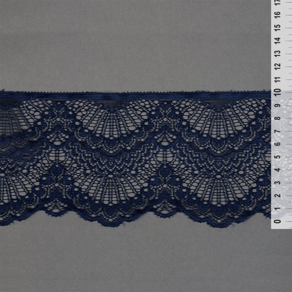 Кружево-стрейч KRUZHEVO арт.TBY.30239/N шир.100мм цв.S919 синий сапфир уп.25м