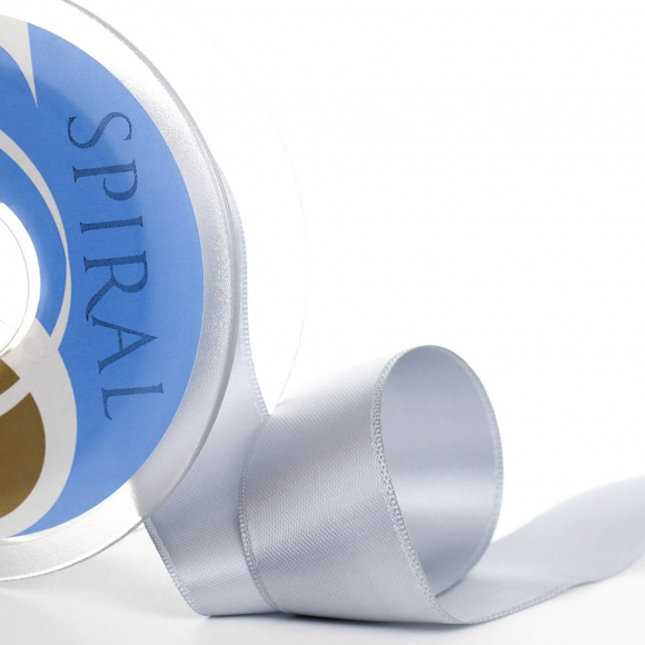 Лента атласная двусторонняя SAFISA, 15 мм, 25 м, цвет 27, серый светлый