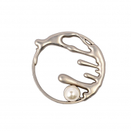 Брошь металл Кольцо с жемчугом арт.TBY.91761 ?44мм цв. матовый никель уп. 5шт Брошь металл Кольцо с жемчугом арт.TBY.91761 ?44мм цв. матовый никель уп. 5шт