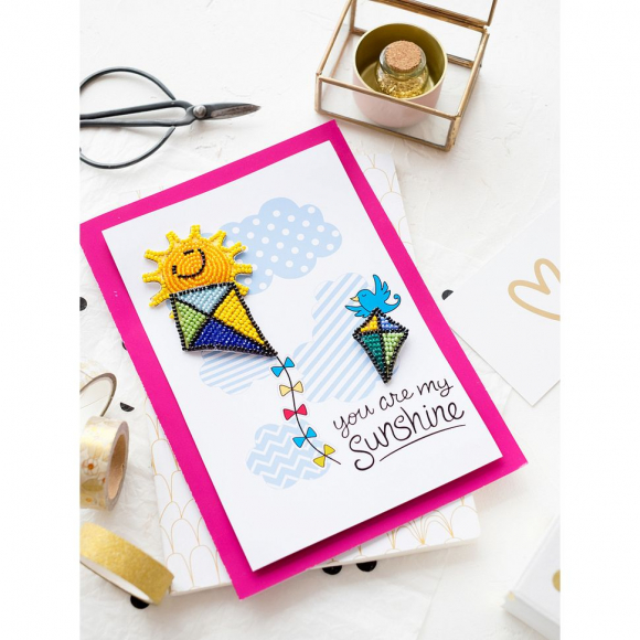 Набор-отрытка для вышивания бисером АБРИС АРТ арт. AOO-005 Радуйся жизни! 14,8х21 см