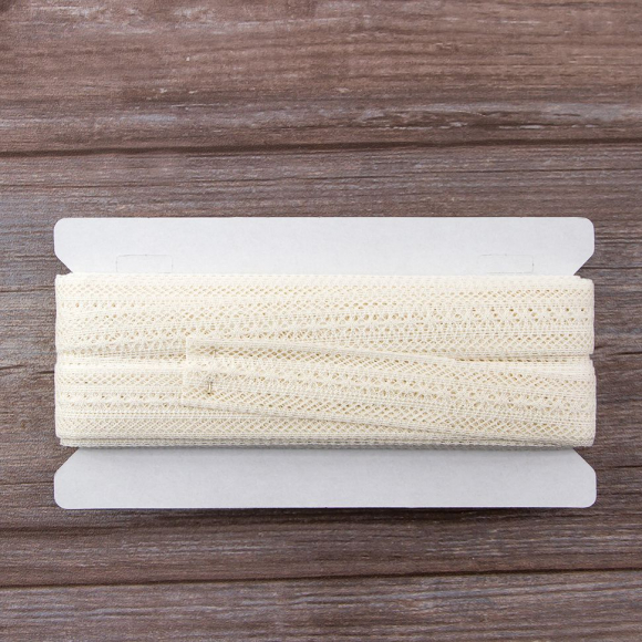 Мерсеризованное хлопковое кружево, 30 мм, шампань