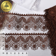 Кружево гипюр KRUZHEVO арт.TR.8GB0288 шир.40мм цв.07 коричневый, уп.9м