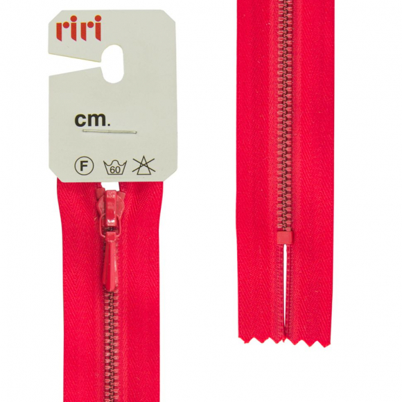 30100_Молния металл крашеная неразъёмная, слайдер Tropf, 3 мм,20 см, цвет 2407, красный