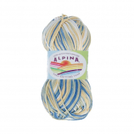 Пряжа ALPINA KATRIN (100% мерсеризованный хлопок) 10х50г/140м цв.155 желтый-синий-белый-салатовый