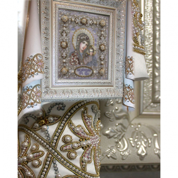 Набор для вышивания хрустальными бусинами ОБРАЗА В КАМЕНЬЯХ арт. 77-Р-03 Рушник Венчальный (малый) 50х150см