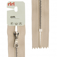 29468_Молния металл, Ni, неразъёмная, на атласной тесьме, 4 мм, 16 см, цвет 2230, бежевый