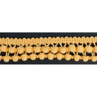 107229_Тесьма с помпонами двурядная, цвет темно-желтый