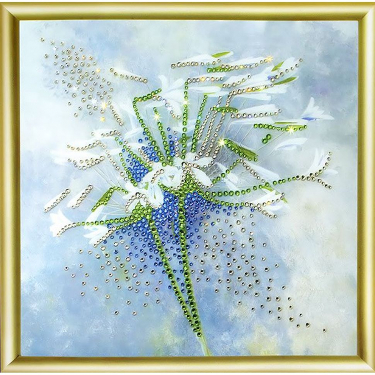 Набор ЧМ арт. КС-029 для изготовления картины со стразами Дуновение ветра 19,8х19,8 см