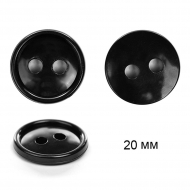 Пуговица СОФ диам.20мм 2прокола терм.хим.стойкие цв.черный уп.1000шт