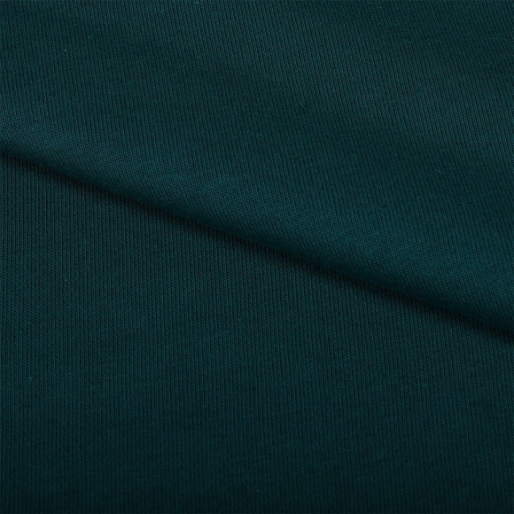 Ткань трикотаж Футер 3х нитка петля хлопок 320г пенье 190см зеленый опал 19-4916 рул.35-60м