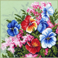 Рисунок на канве МАТРЕНИН ПОСАД арт.41х41 - 1215 Анютины глазки