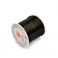 Нить-резинка плоская без оплетки 0,8мм 30м цв.черный