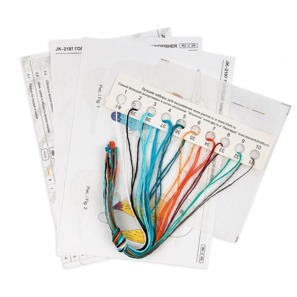 Набор для вышивания PANNA Живая картина арт. JK-2197 Голубой зимородок 5,5х6,5 см