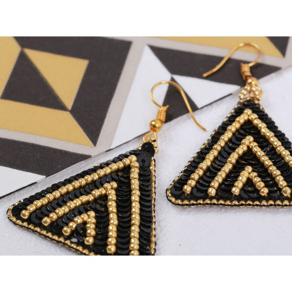 Набор для вышивания KLART арт. 10-510 Серьги треугольные. Золотой орнамент 3,5х4 см