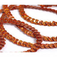 Пайетки на нитях 6мм Laser Bright арт.TBY-FLKU06-LB цв.50100 медный уп.73.12м