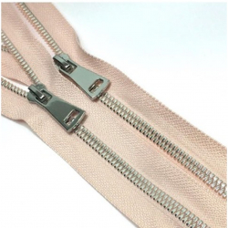 Молния трактор №5 Premium два замка 95см никель D274 пыльная роза