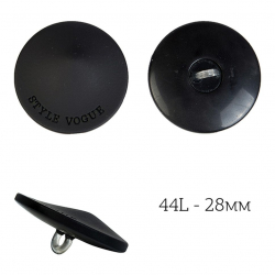 Пуговицы пластик TBY.J.1604A цв.01 черный 44L-28мм, на ножке, 36шт