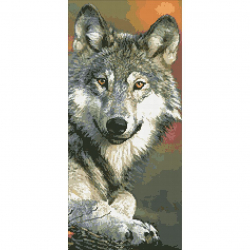 Набор Паутинка для изготовления картины со стразами арт.М357 Волк 25х55 см