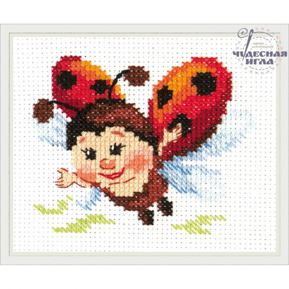 Набор для вышивания ЧУДЕСНАЯ ИГЛА арт.10-26 Божья коровка 9х7 см