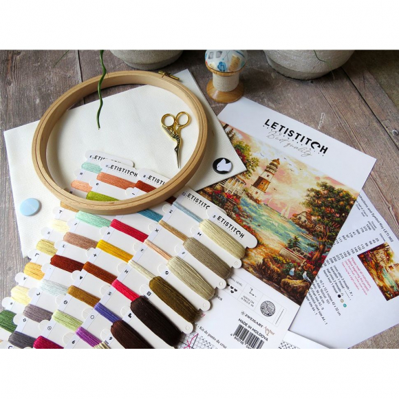 Набор для вышивания LETI арт. 962 Коттедж у моря 42х32 см