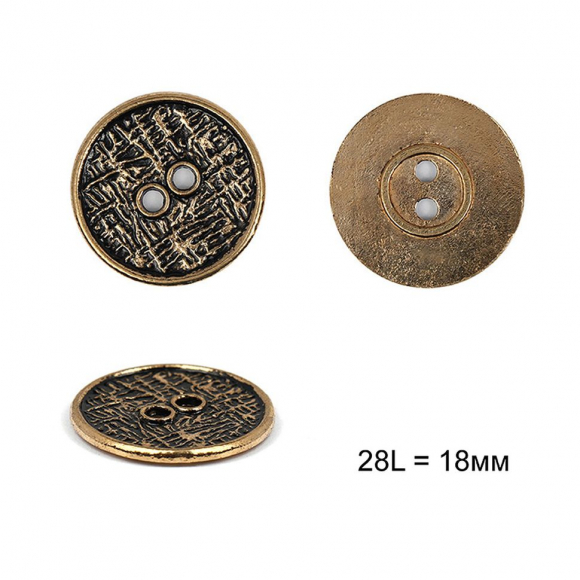 Пуговицы металлические С-ME321 цв.золото 28L-18мм, 2 прокола, 12шт