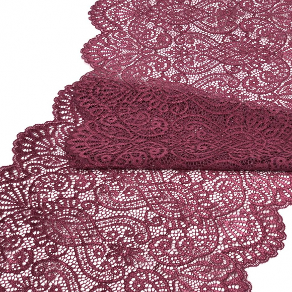 Кружево-стрейч KRUZHEVO арт.TBY.40992 шир.225мм цв.2925 розовый рубин уп.25м Кружево-стрейч KRUZHEVO арт.TBY.40992 шир.225мм цв.2925 розовый рубин уп.25м