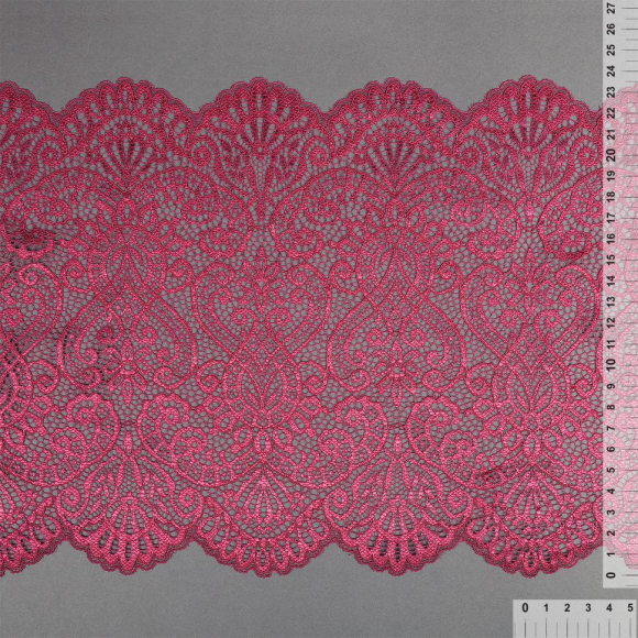 Кружево-стрейч KRUZHEVO арт.TBY.40992 шир.225мм цв.2925 розовый рубин уп.25м Кружево-стрейч KRUZHEVO арт.TBY.40992 шир.225мм цв.2925 розовый рубин уп.25м