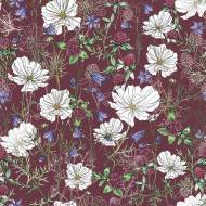 Ткань для пэчворка PEPPY Полевые Цветы 135 г/м? 100% хлопок цв.ПЦ-03 красный уп.50х50 см