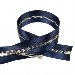 Молния MaxZipper мет. №3 никель атласная тесьма, 70 см цв.F330 синий уп.10шт