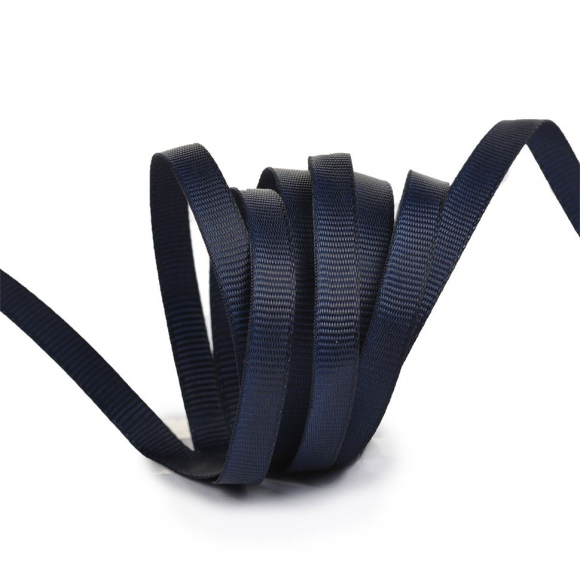 Лента Ideal репсовая в рубчик шир.6мм цв. 372 черно-синий уп.27,42м