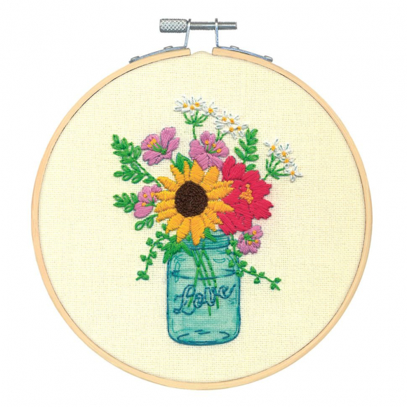 181951_Набор для вышивания:"Банка с цветами"