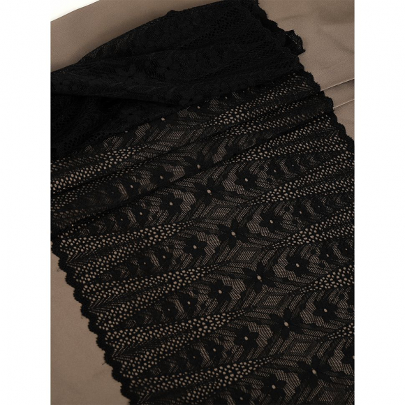 Кружево-стрейч KRUZHEVO арт.TBY.1909 шир.220мм цв.02 черный уп.2,7м