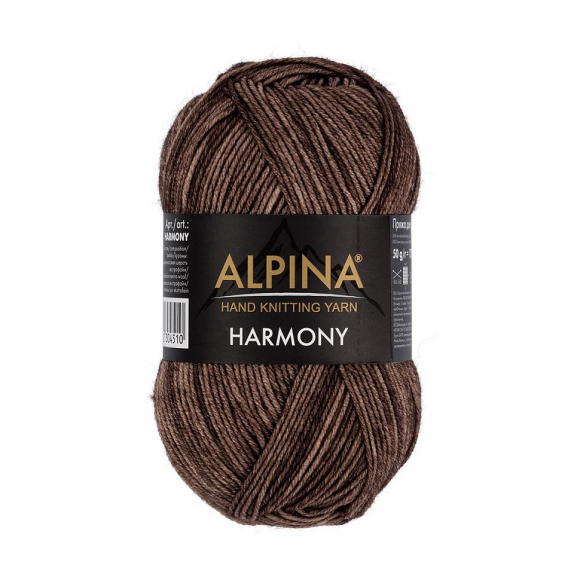 Пряжа ALPINA HARMONY (100% мериносовая шерсть) 10х50г/175м цв.04 коричневый Пряжа ALPINA HARMONY (100% мериносовая шерсть) 10х50г/175м цв.04 коричневый