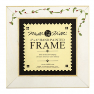 101751_Рамка деревянная цвет антик белый с ручной росписью