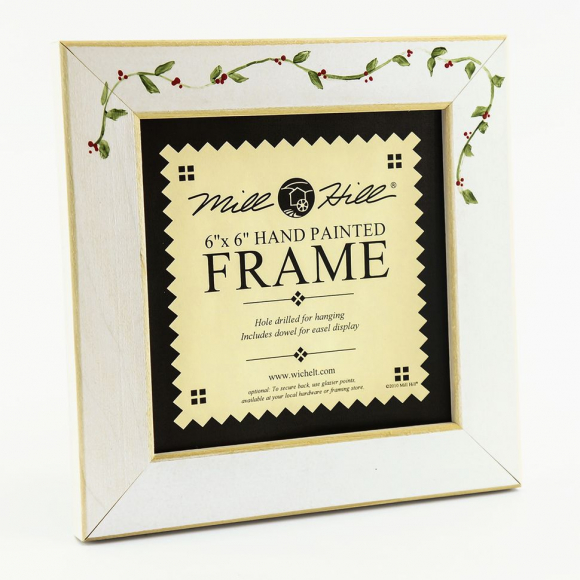 101751_Рамка деревянная цвет антик белый с ручной росписью