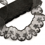 Кружево капрон KRUZHEVO арт.TBS.D1996S шир.42мм цв.02 черный уп.13,7м