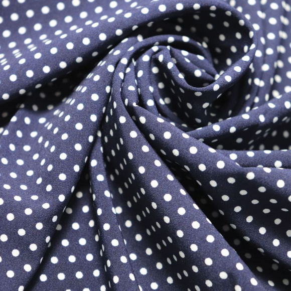 Ткань Софт Ниагара в горошек 80 г/м? 94% полиэстер, 6% спандекс шир.145 см арт.Р.11606.02 цв.02 синий уп.25м Ткань Софт Ниагара в горошек 80 г/м? 94% полиэстер, 6% спандекс шир.145 см арт.Р.11606.02 цв.02 синий уп.25м