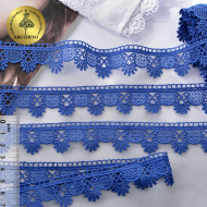Кружево гипюр KRUZHEVO арт.TR.3058A шир.25мм цв.11 синий уп.9м