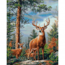 Набор для изготовления картин АЛМАЗНАЯ ЖИВОПИСЬ арт.АЖ.4008 Олени на склоне 30х40 см