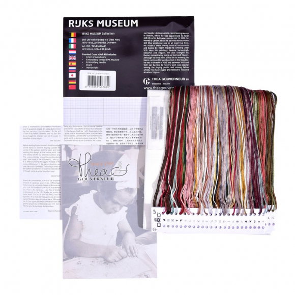 Набор для вышивания "Цветы в стеклянной вазе", канва лён 36 ct