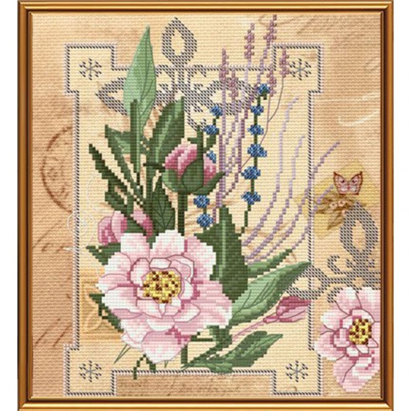 Набор для вышивания бисером НОВА СЛОБОДА арт.ННД4071 Цветы нежности 20х22 см