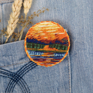 Набор для вышивания PANNA Живая картина арт. JK-2149 Брошь. Осенняя заводь 5,5х5,5 см