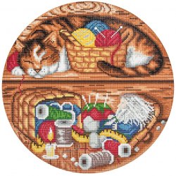 Кристальная мозаика на холсте ФРЕЯ арт.ALVR-22 117 Домовой - помощник по дому 34,5х34,5 см