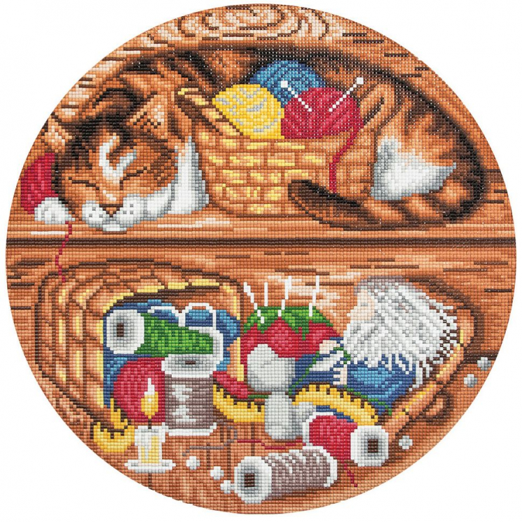 Кристальная мозаика на холсте ФРЕЯ арт.ALVR-22 117 Домовой - помощник по дому 34,5х34,5 см