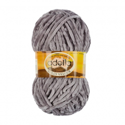 Пряжа ADELIA DOLLY VELOUR (100% микрополиэстер) 5х100г/93м цв.10 серый