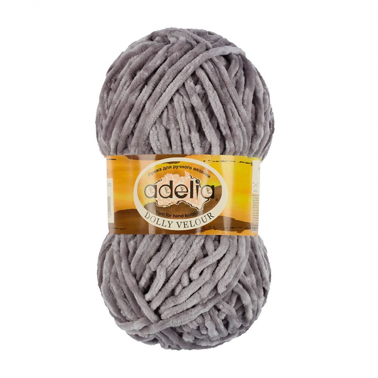 Пряжа ADELIA DOLLY VELOUR (100% микрополиэстер) 5х100г/93м цв.10 серый
