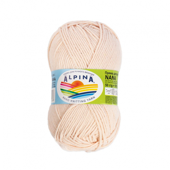 Пряжа ALPINA NANA (70% хлопок, 30% полиамид) 10х50г/105м цв.18 розово-бежевый