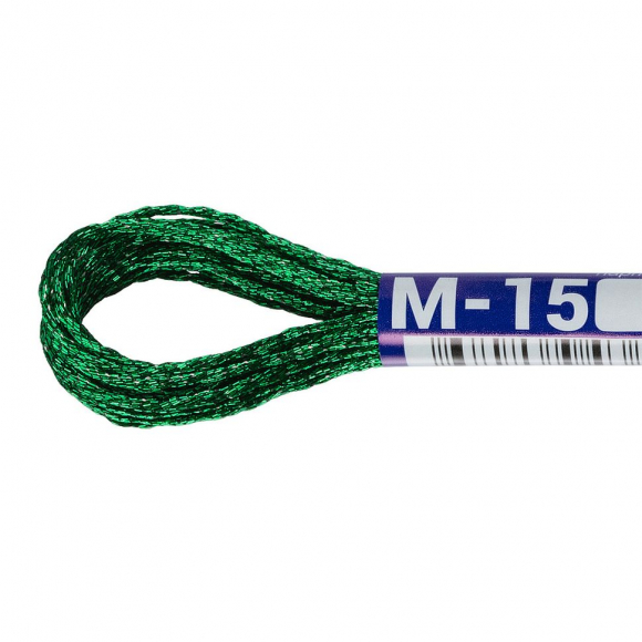 Нитки для вышивания Gamma мулине NM металлик 100% полиэстер 12 x 8 м цв.М-15 зеленый
