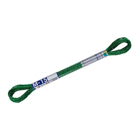 Нитки для вышивания Gamma мулине NM металлик 100% полиэстер 12 x 8 м цв.М-15 зеленый